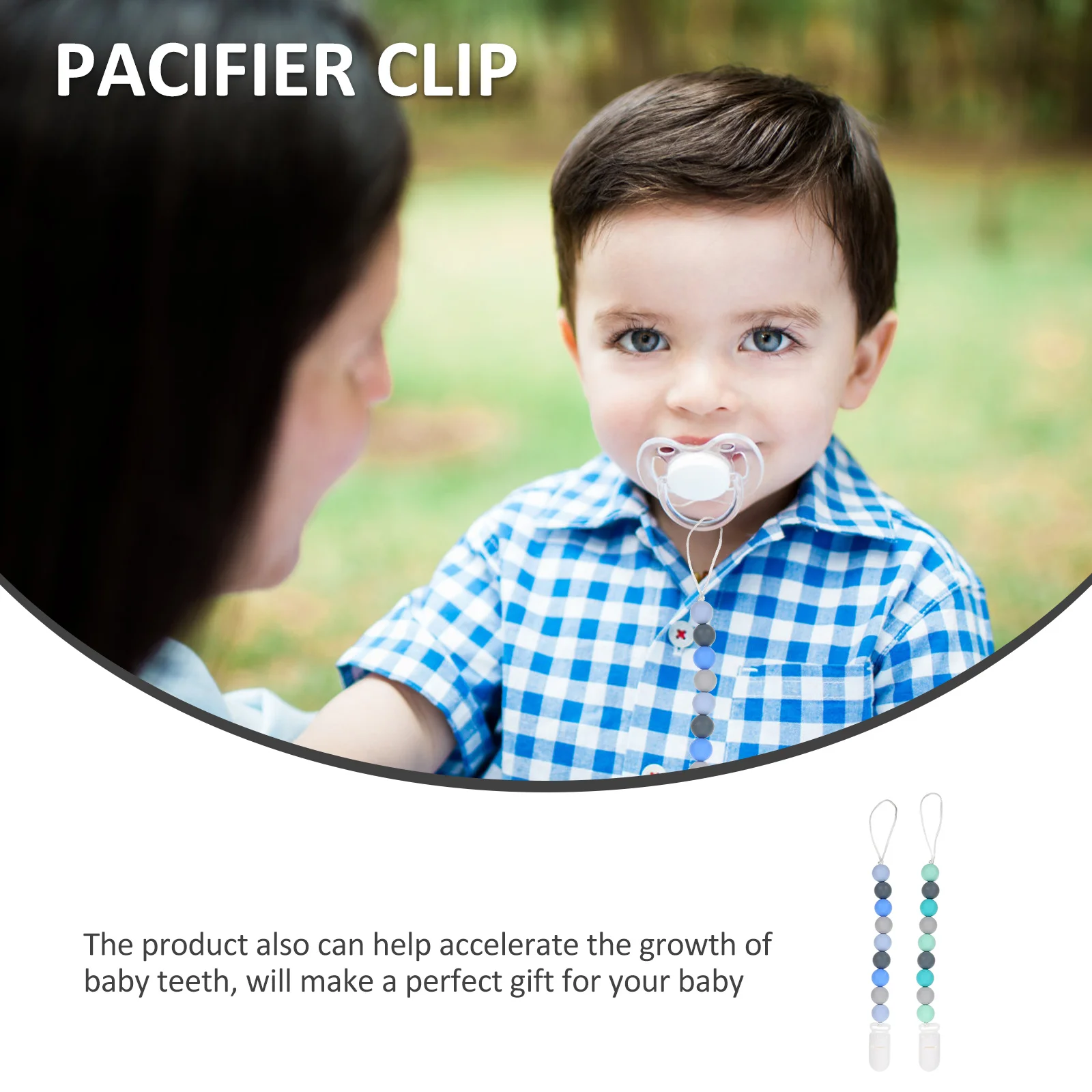 

2 шт., силиконовый зажим для соски с защитой от потери, портативный держатель для прорезывания зубов для маленьких девочек, износостойкая удобная соска для детских принадлежностей