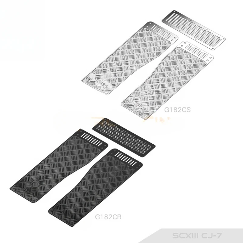 Simulation Stainless Steel Box Heat Dissipation Grille Decorative Sheet for 1/10 RC Crawler Car Traxxas SCXIII CJ-7 Upgrade Part