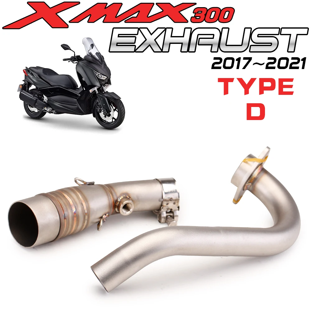 For XMAX 300 XMAX300 XMAX 250 XMAX250 2017-2021 Full Exhaust Muffler System 51mm Exhaust Muffler Bend pipe