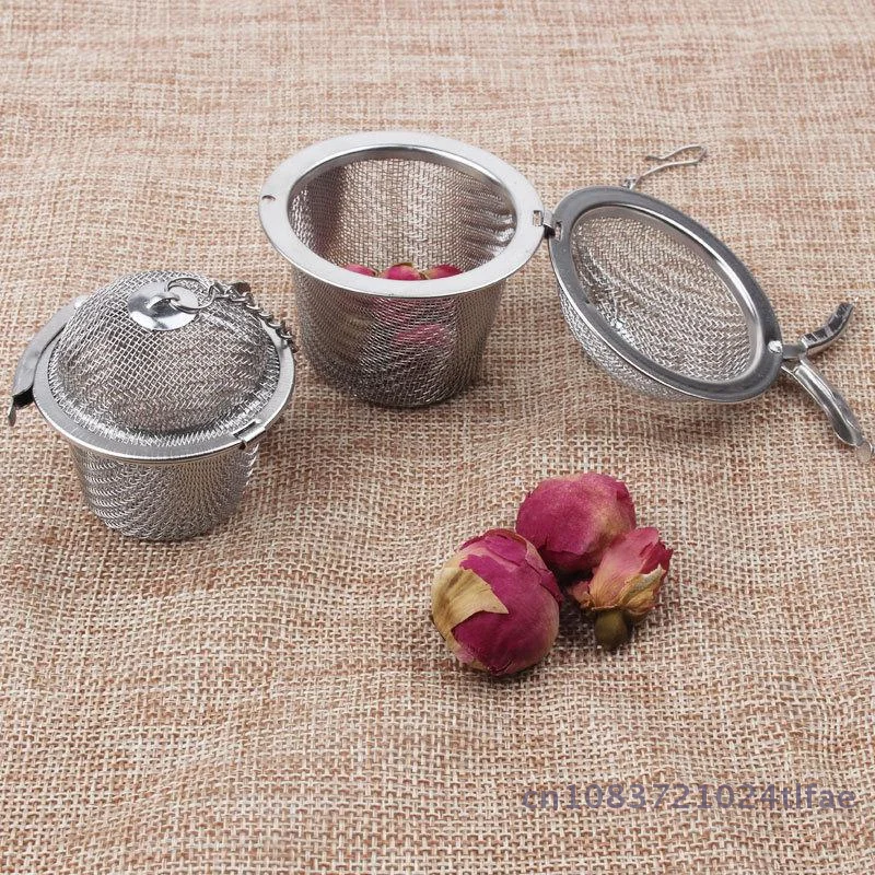 

1 Pc Stainless Steel Tea Filter Spice Strainer Seasoning Ball Mesh Teakettle Locking Tea Filter - Kitchen Accessories