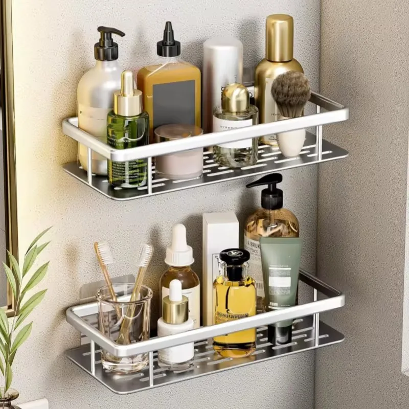 

Bathroom Shelves Wall Mounted Square Holeless Shower Rack Suitable For Bathroom Shampoo Storage Rack Bathroom Accessories