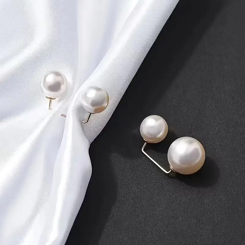 6pcs Pearl Brooch Pins – Non-Slip Safety for Dress Cinching, Collar & Scarf, 1.09 cm Fashion Button