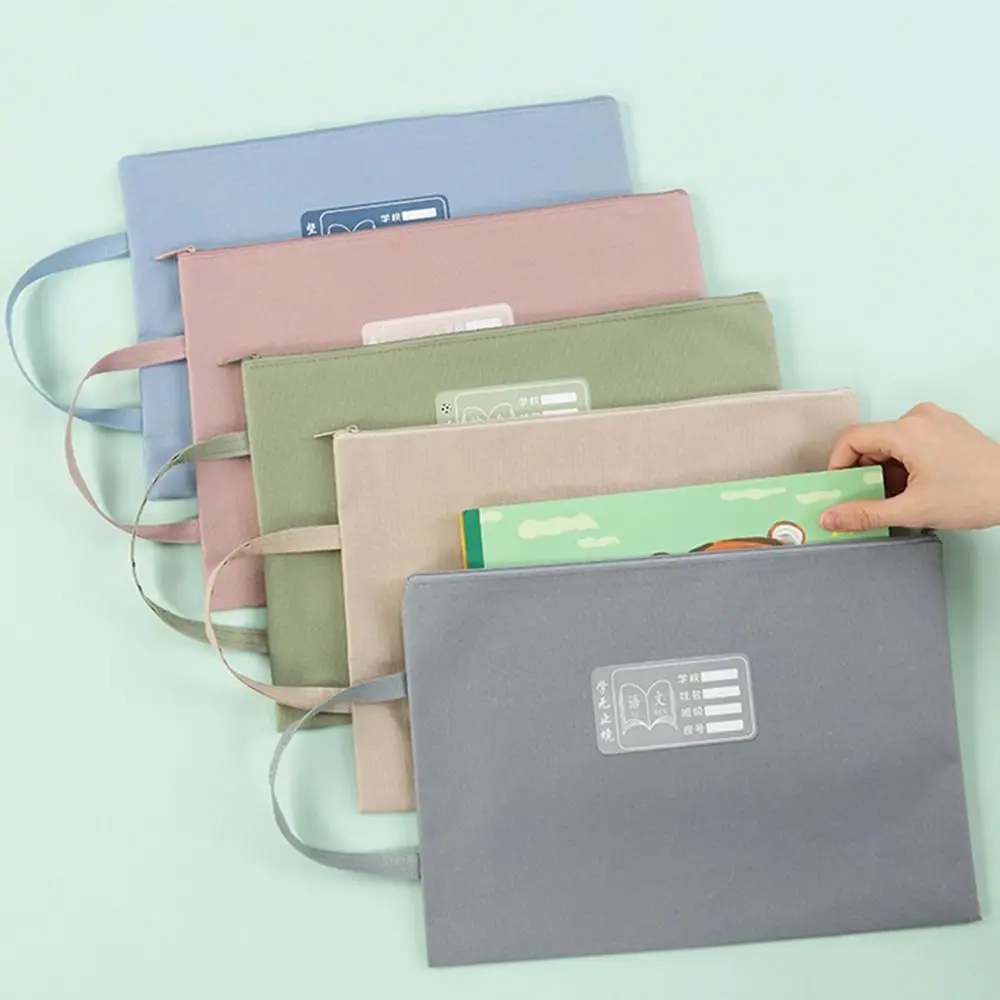 Portable A4 Size File Tote Waterproof Double Layers Document Storage Bag Foldable File Organizer Pouch