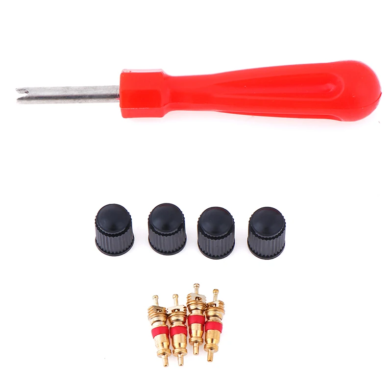 1Set High Quality Tire Valve Service Kit Valve Cores Screwdriver Tire Repair Car Motorcycle