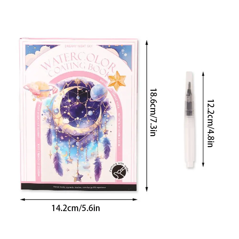 Kit créatif anti-Stress, livre de peinture à l'aquarelle pour adultes et débutants, ensemble de voyage de thérapie artistique pour la relaxation et la pleine conscience