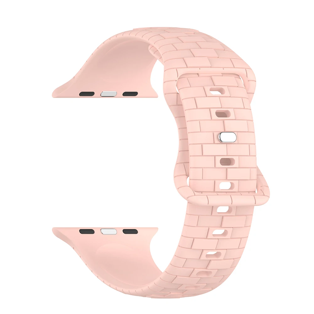 

Brick Pattern Strap For Apple Watch Bands 44mm 40mm 49mm 45mm 41mm 38mm Silicone Bracelet iWatch Series 9 8 7 6 5 4 3 Se ultra 2