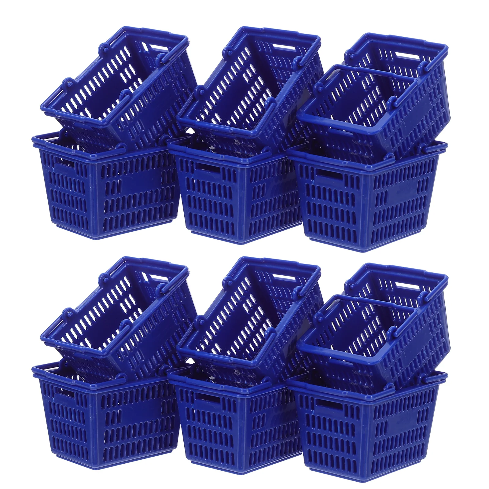 Mini panier d'épicerie en plastique à poignée réaliste, poubelle de courses pour enfants, accessoires de cuisine, panier de rangement Portable, 20 pièces