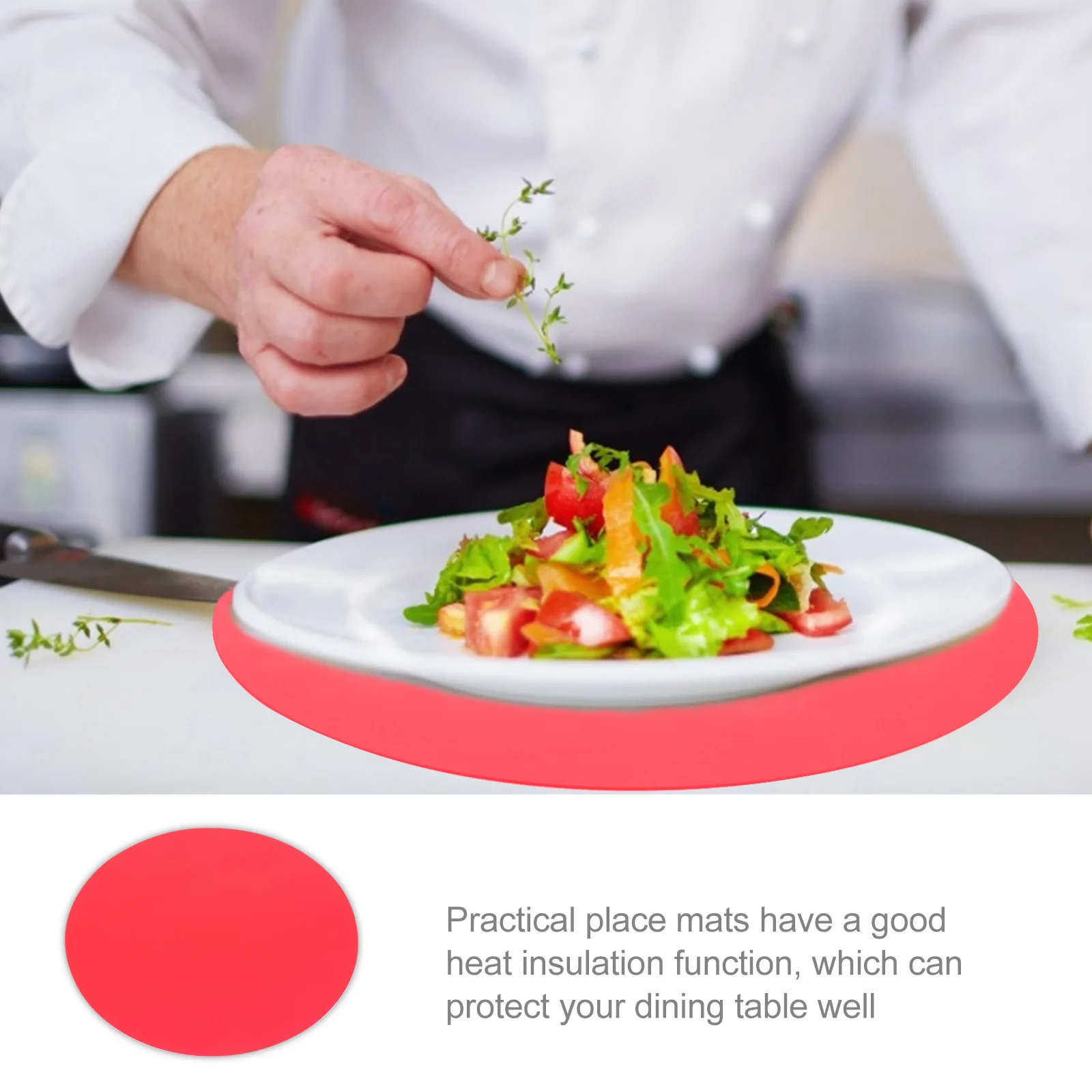 

2 Pcs Silicone Table Mat Heat Insulation Pad Kitchen Baking Place Mats Texture Protect Dining Tables Practical Gifts