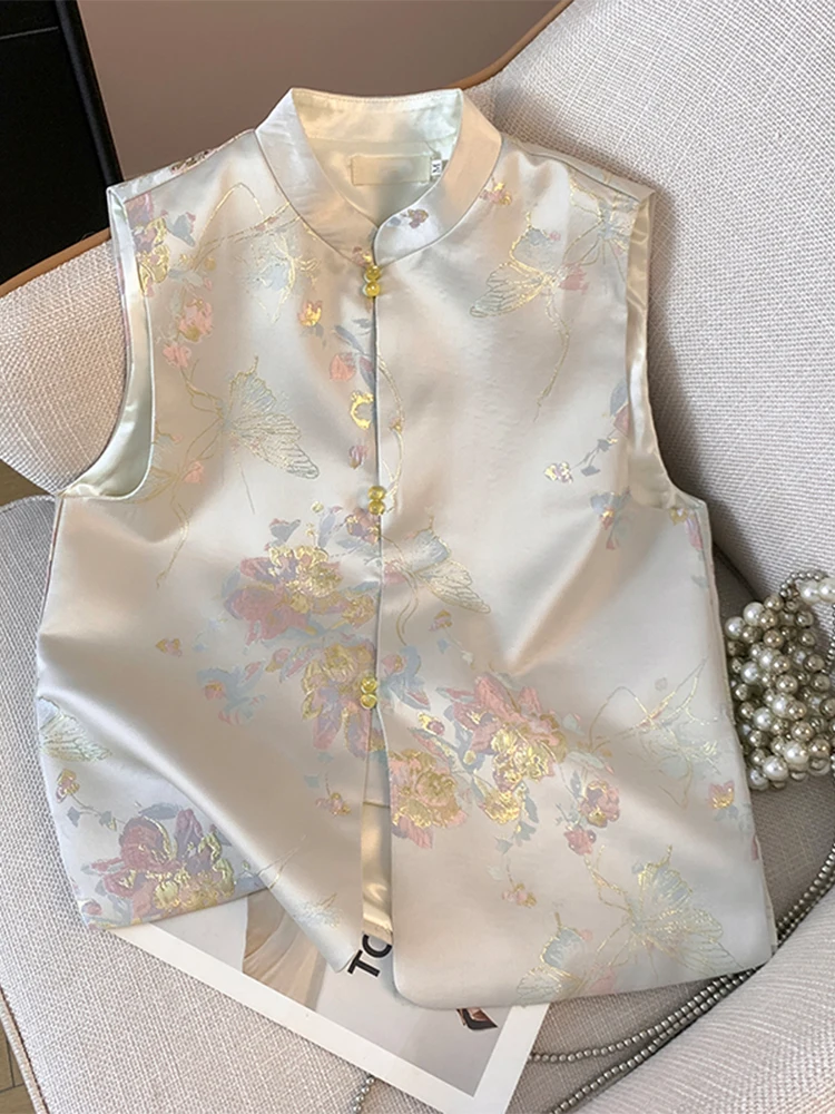 Ceco con Botones Estilo Chino Retro para Mujer, Otoño, Estilo Nacional de Lujo, Sensación de Alta Gama, Prenda Interior en...