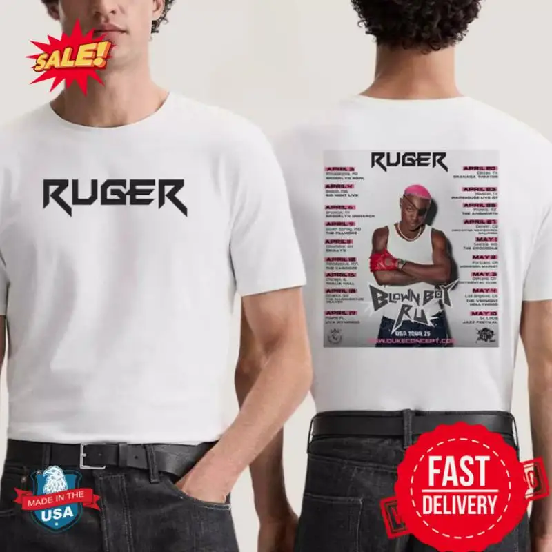 Ruger Blown Boy Ru USA Tour 2025 Fan s Two Sides T Shirt