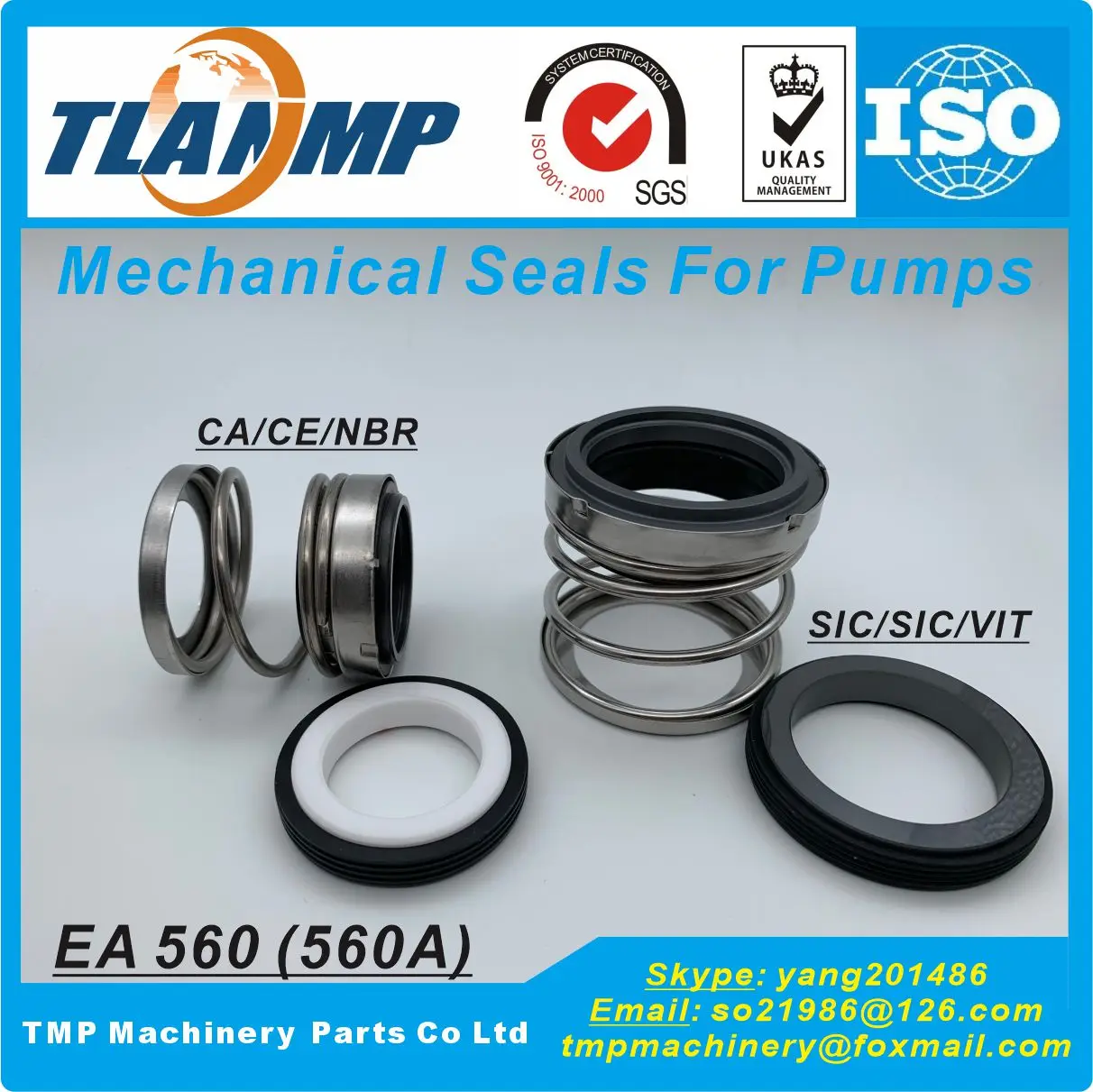 EA560-20 , 560A-20 , 560-20 Mechanical Seals for Pumps (Shaft size 20mm, Seat outersize d7=38mm)