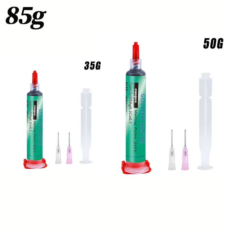 Sn99Ag0.3Cu0.7 Bleifreie Hochtemperatur-Lötpaste in Nadelröhrchen für SMT PCB BGA Handy USB-Steckdosen-Reparatur, LED-Löten