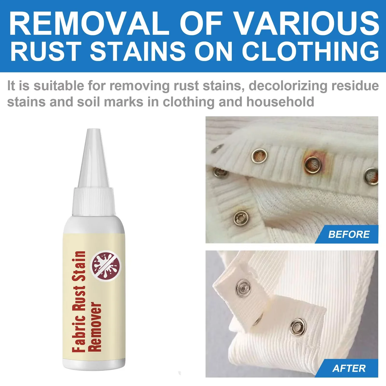 Picture 6: Fabric Rust Stain Remover Clothes Rusts Remover Waterless Clothing Cleaning Effective Decontamination Clothes Cleansing Agent