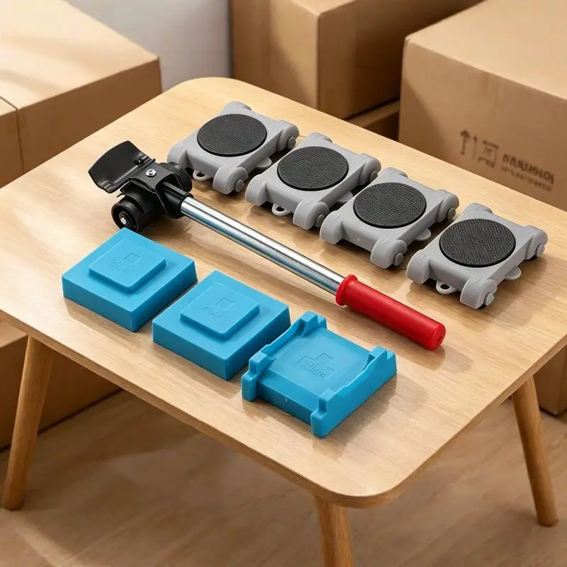 5/8Pcs Universal Thickened Durable Lifting Helper Furniture Duty Furniture Lifter Mover Roller With Wheel Bar Moving Device