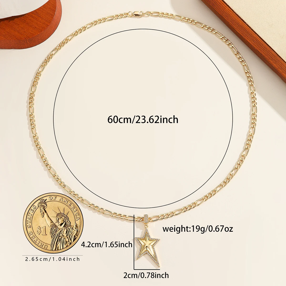 2026 نمط جديد أربع نجوم قلادة سترة سلسلة للبنين والبنات ، الراقية الفاخرة موضة الشارع القوطية سلسلة المجوهرات. #4