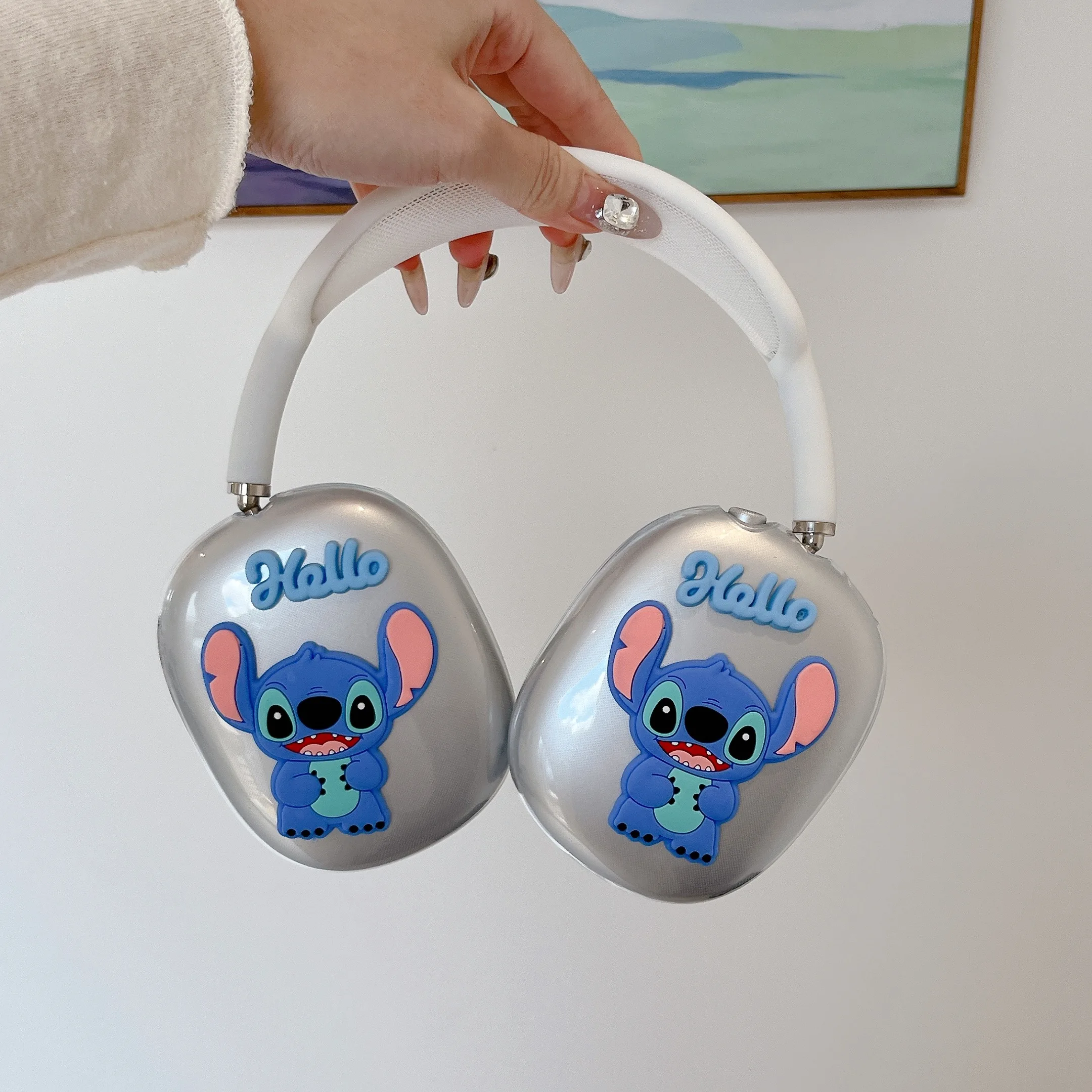 Girls Like Style Cartoon Cute Super Animation Disney Stitch For Apple Airpods Max Protective Case Anti Drop Easy Earphone Case