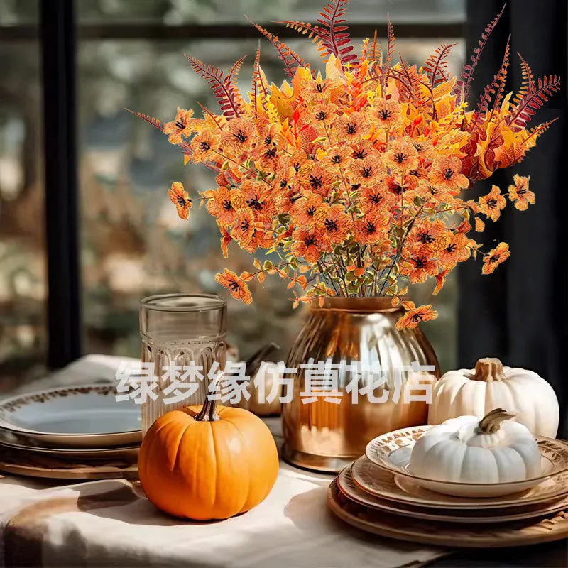 

Autumn Simulation Maple Leaf Party Decoration Fake Flowers Thanksgiving Day Home Decoration Flower