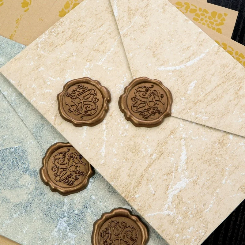 Busta con texture stile canale con busta dorata da 5 pezzi per invito con biglietto di auguri di compleanno con lettera d'amore scritta a mano