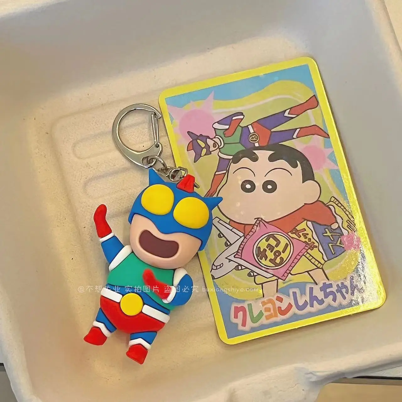 2024 Anime Crayon Shin-chan Action Kamen Kawaii Q version Cos Funny Figure PVC Model Toys Doll Couple pendant Keychain Gifts