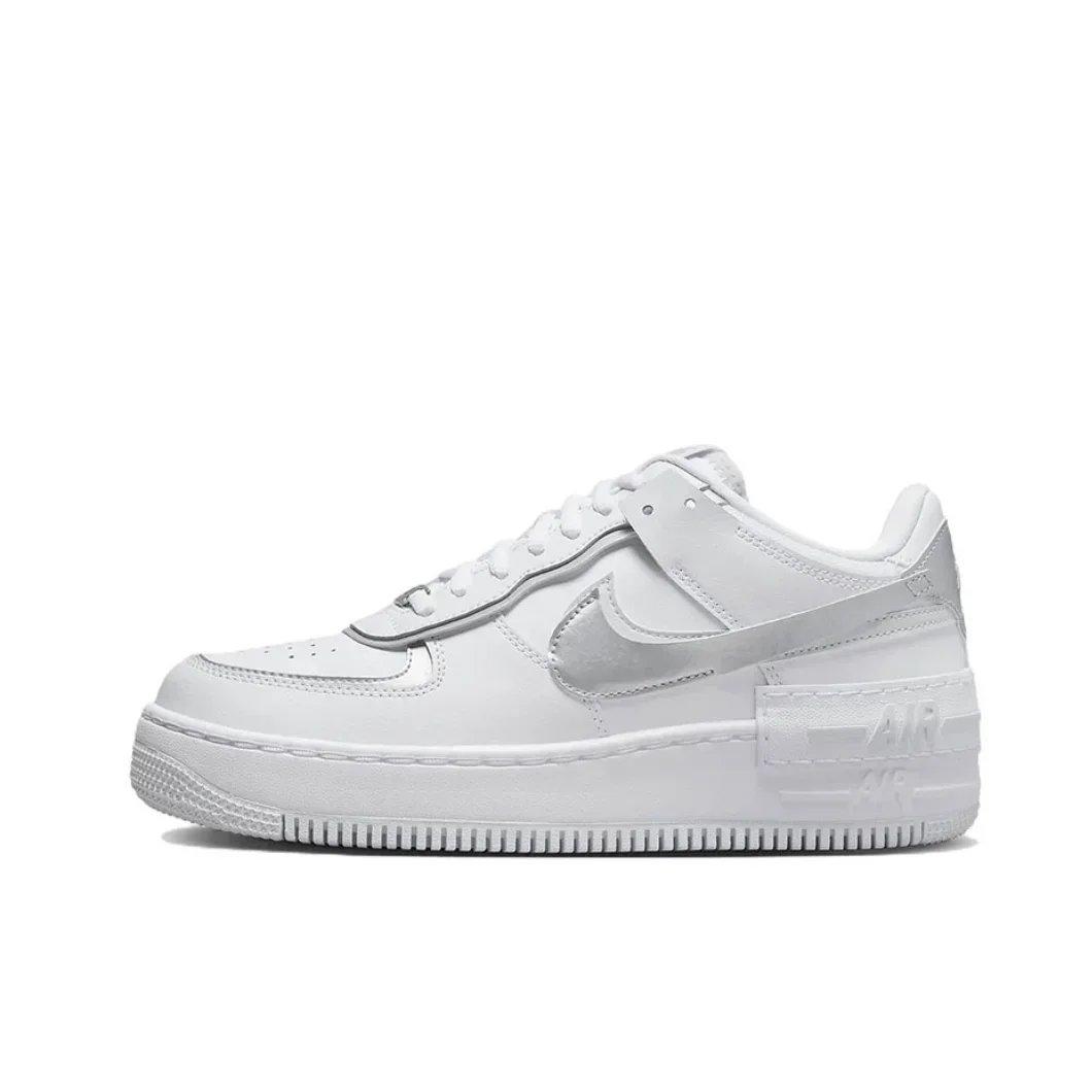 Nike Pink White Air Force 1 Shadow Fashion Low Top Board Shoes Slip Resistant Wear  Casual Shoes Skateboarding Durable