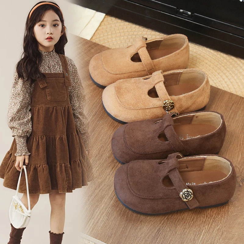 

2025 comfortable and Simple Children's Casual Shoes Simple Girls Casual Shoes Four Seasons Soft Non-slip Kids Single Shoes