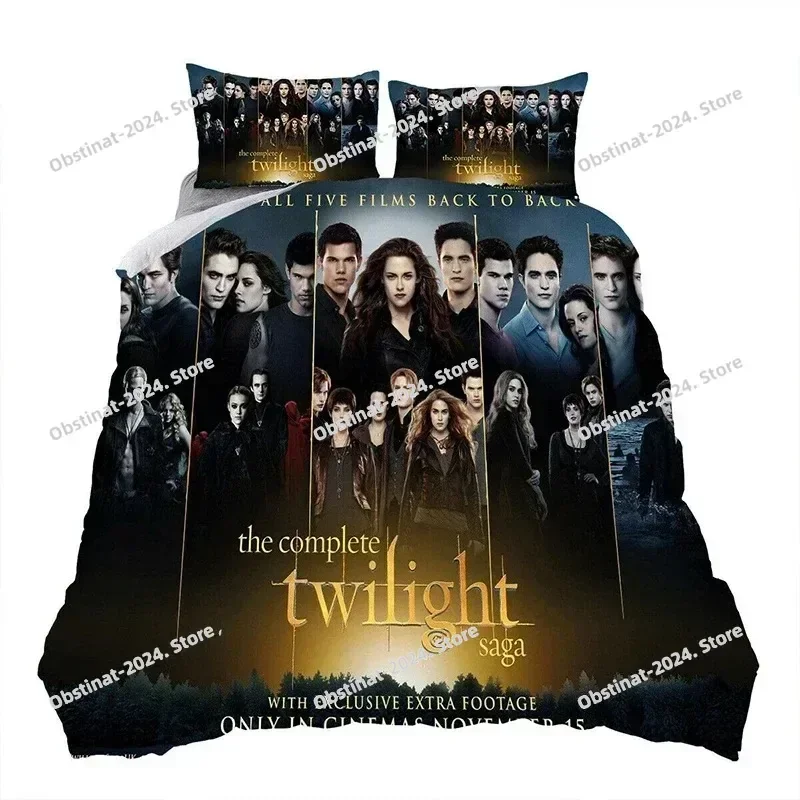 طقم سرير توايلايت ساغا طقم سرير مطبوع مع كيس وسادة غطاء لحاف سرير ناعم فردي مزدوج كوين سوبر كينج مقاس المنسوجات المنزلية