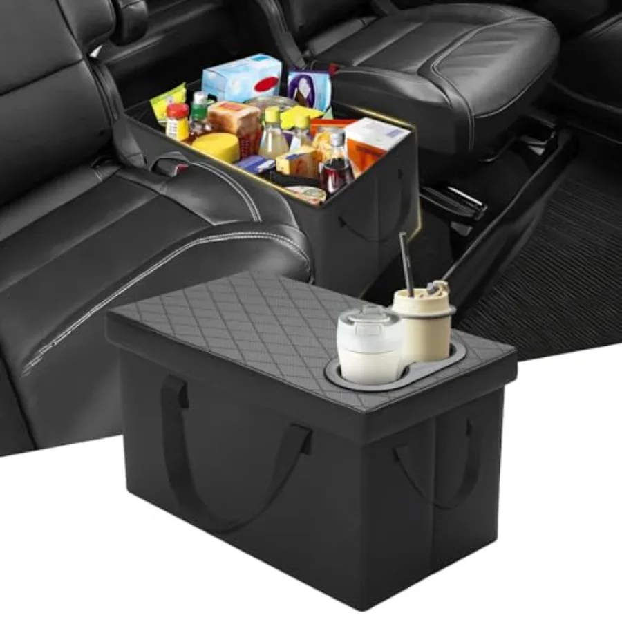 

Car Seat Organizer for Ford Explorer 2020-2025 2026 with Cup Holders Console Storage Box for Travel in Black and Gray Durable F