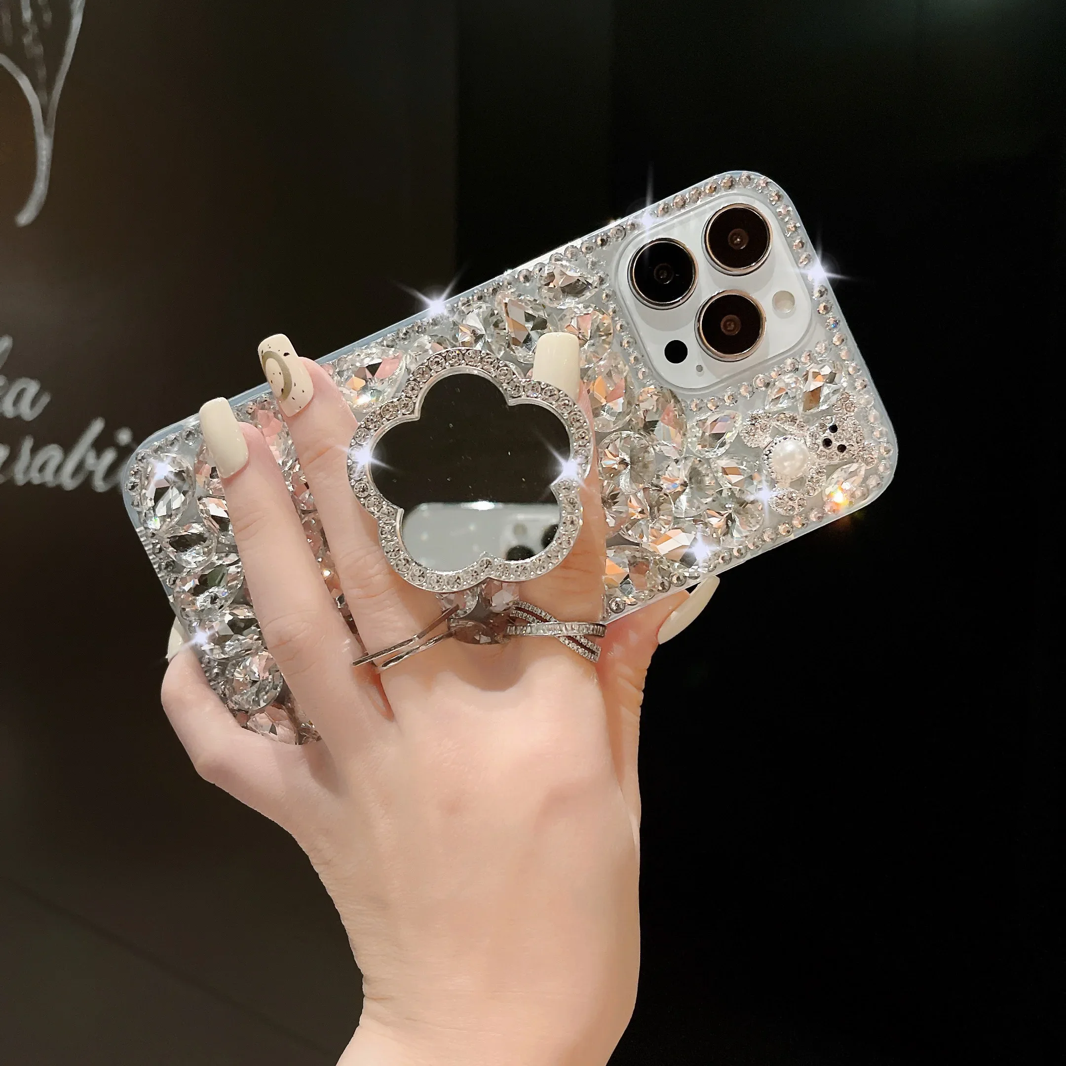 Fashion Luxuxy Diamond Makeup Mirror Girls Cell Phone Case For Samsung Galaxy A50 A70S A22 A32 5G A52 A71 A51 A72 A73 A53 Cover