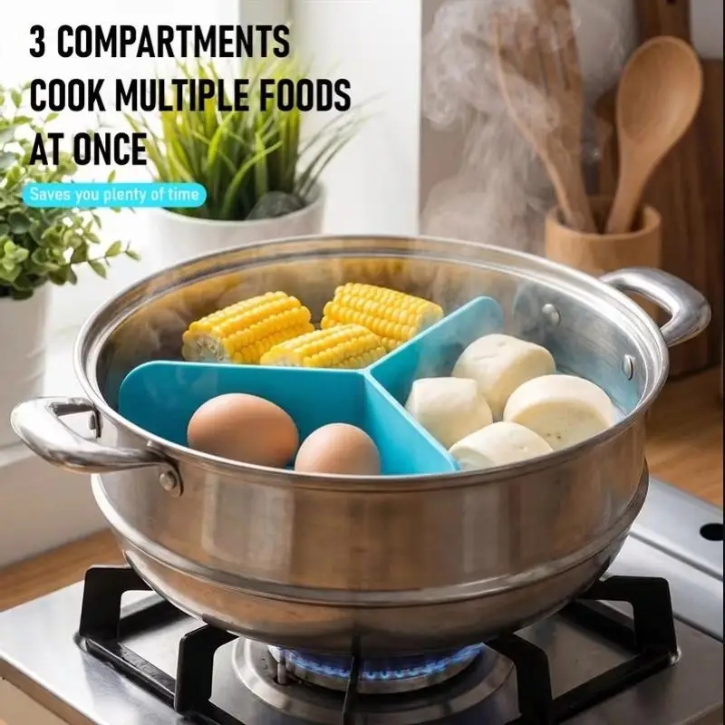 Silicone Triangle Separator For Air Fryer, Bowl Liner Accessory, Fits Most Round Silicone Bowls, Zone Separation To Prevent