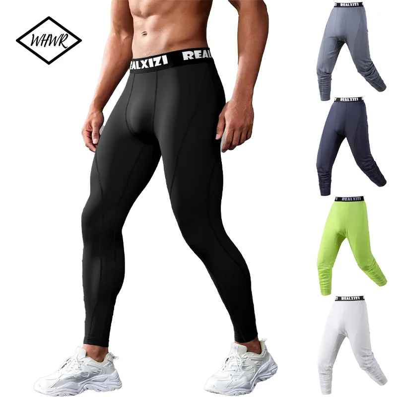 

Mens Tight Compression Pants Quick Dry Fit Sportswear Running Tights Men Legging Fitness Training Solid Color Sport Gym Leggings
