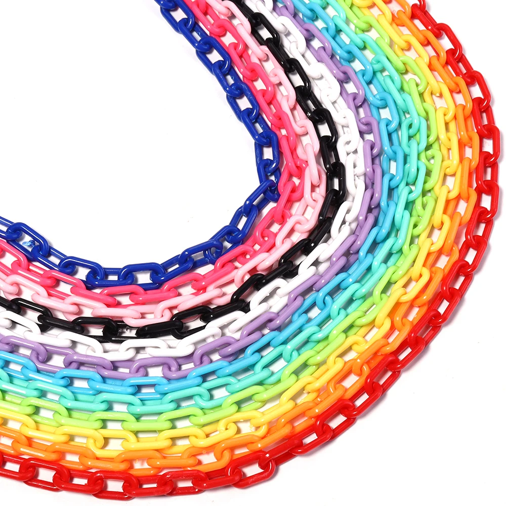 10pcs/lot 50cm Colorful Acrylic Chains Square Bulk Link Chains For Jewelry Making Connector DIY Phone Chain Bags Accessories image 6