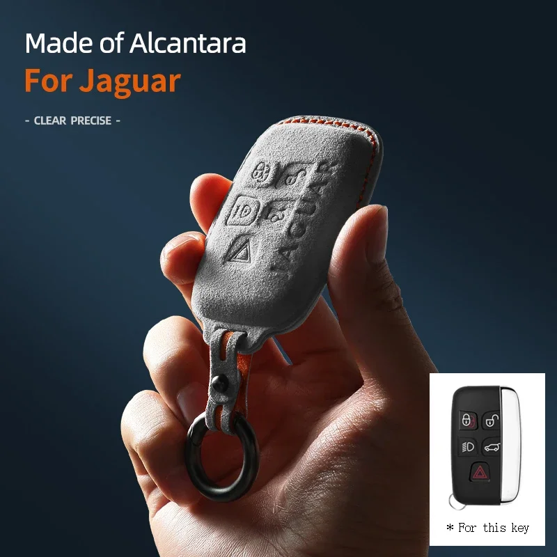 

Alcantara Car Key Case Cover Shell For Jaguar F-PACE XF XJ XE XJL F-TYPE