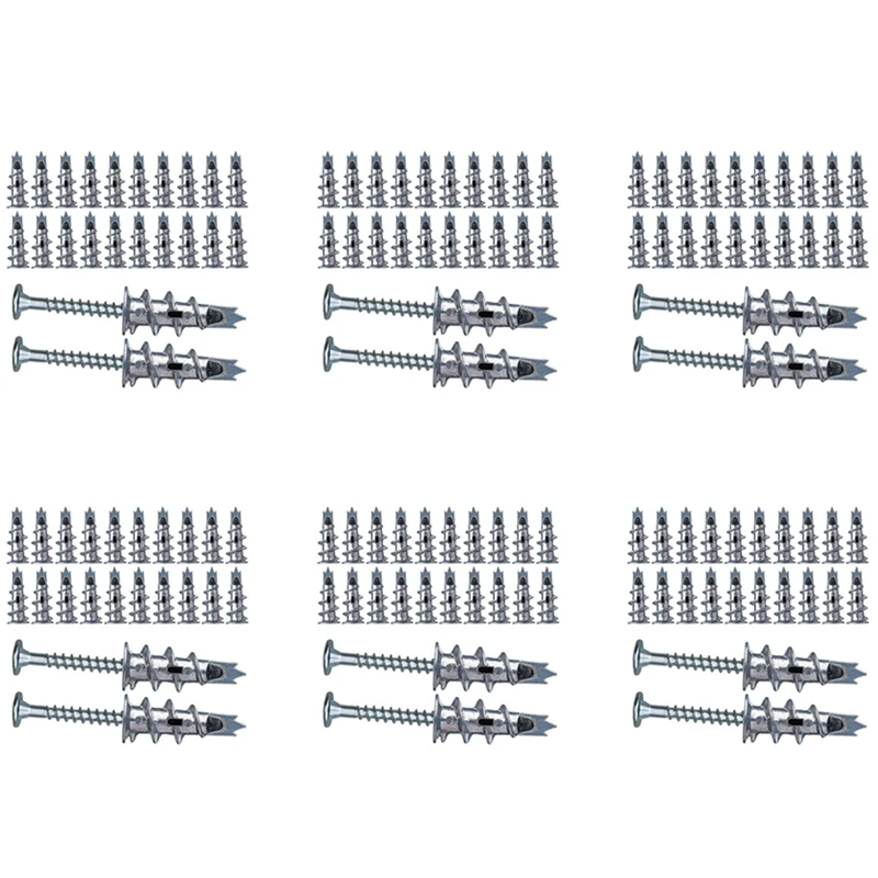 

240 Pcs Metal Self Drive Anchor Plasterboard Dowels With Screws 4.5 X 35Mm For Single-Layer And Double-Clad Plasterboar