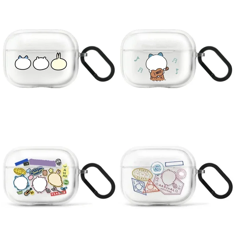 

Air Travel Cartoon Transparent TPU Case for AirPods 1 2 3 4 Pro Pro2 Earbuds Case Cover with Hook