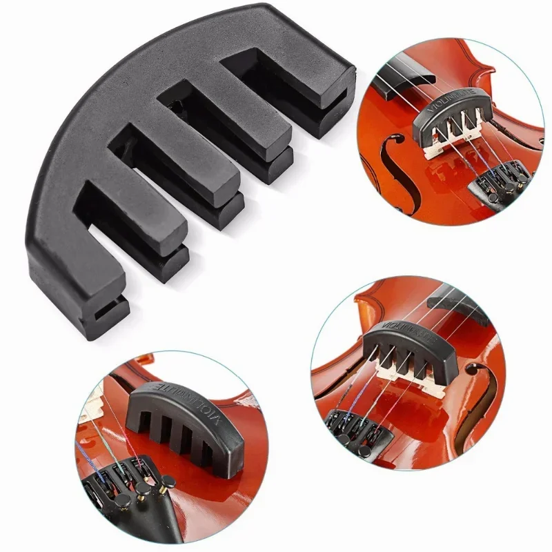 1PC Rubber Violin Mute Silencer for 4/4 3/4 1/2 Violino Practice Accessories Violin Strings Violin Accessories Luthier
