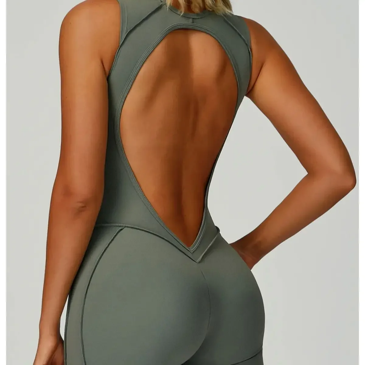 بذلة اليوغا قصيرة بلا أكمام ملابس رياضية اللياقة البدنية عارية الذراعين الرياضة ارتداءها المرأة الرقص الجري تجريب الملابس اليوغا بذلة #5