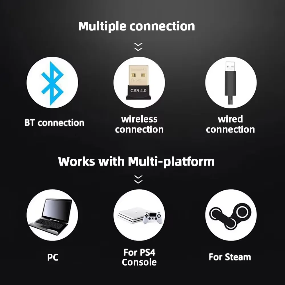 Controller wireless compatibile Bluetooth per console SONY Playstation PS4 Gamepad Controle Joystick per PC/Android/PS3/Steam