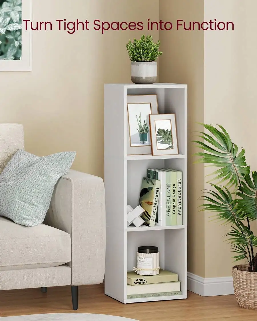 Custos Collection - Bookshelf, 3-Tier Bookcase, Book Shelf, Open Storage Shelf, 9.4 X 11.8 X 37.3 Inches, For Living Room, Home