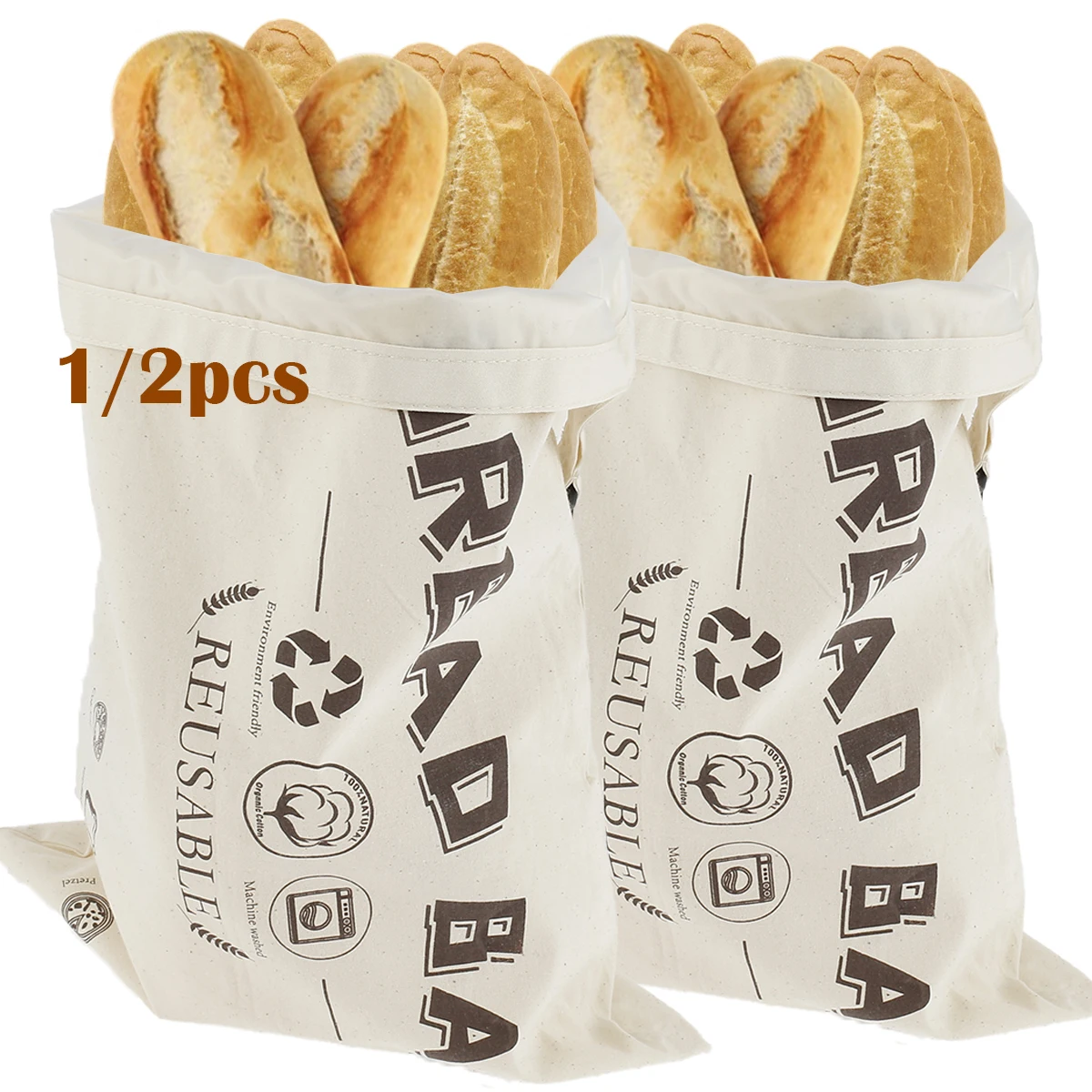 Bread Bags Reusable Freezer Bread Storage Bags for Homemade Bread Gift Giving Fresh Keeping Bread Container with Double Lining