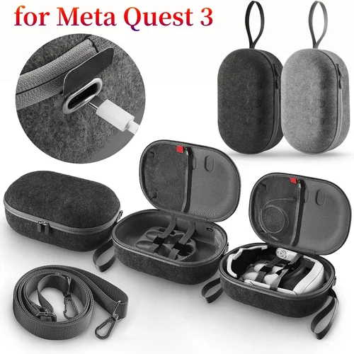 Imagen 1 del producto Estuche portátil para transporte de viaje Meta Quest 3, bolsa de almacenamiento de gran capacidad VR, bolsa protectora EVA, accesorios VR