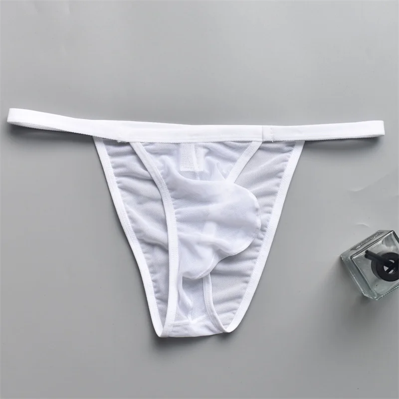 4PCS Sexy Underwear Small Briefs Ultra-thin Seductive Mesh Breathable Perspective Transparent Bikini Men's Sexy Funny Underpants