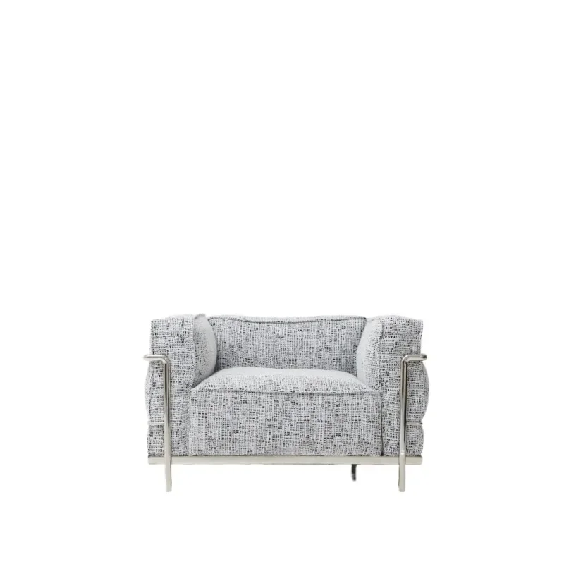 

Sofa chair cotton and linen fabric Bauhaus leisure chair living room LC3 single chair