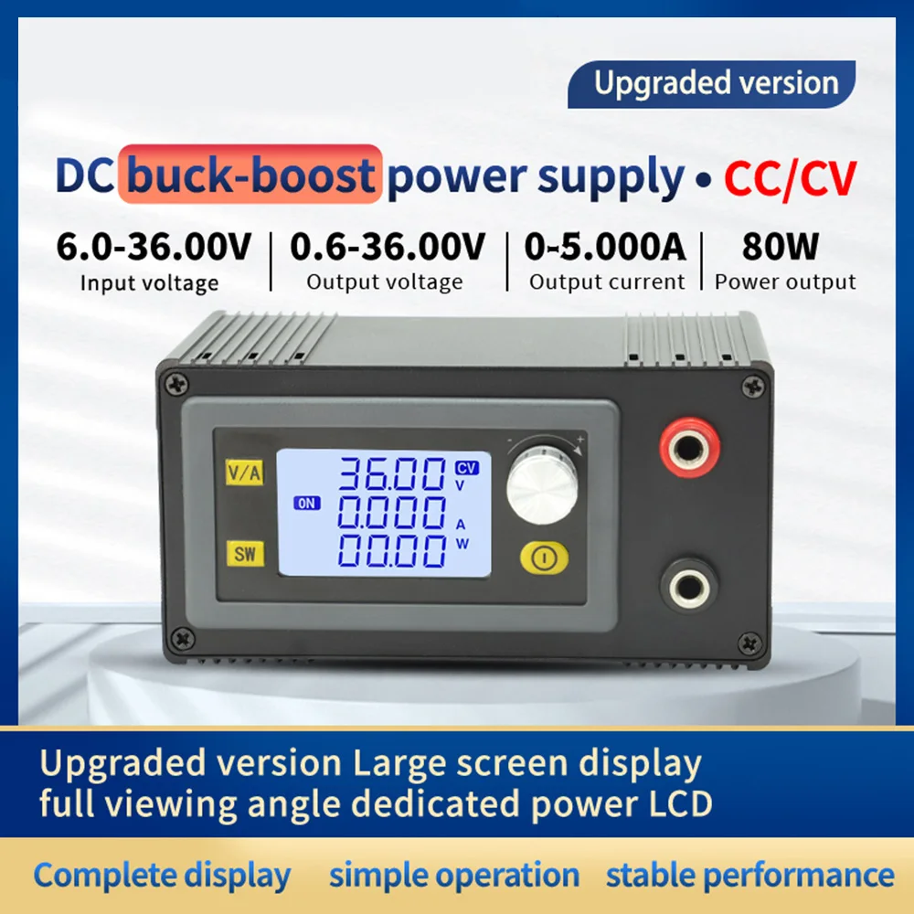 5A 80W CNC DC-DC Buck Boost Converter 6V 12V 24V 36V Power Module CC CV 0.6-36V Adjustable Regulated Laboratory Power Supply