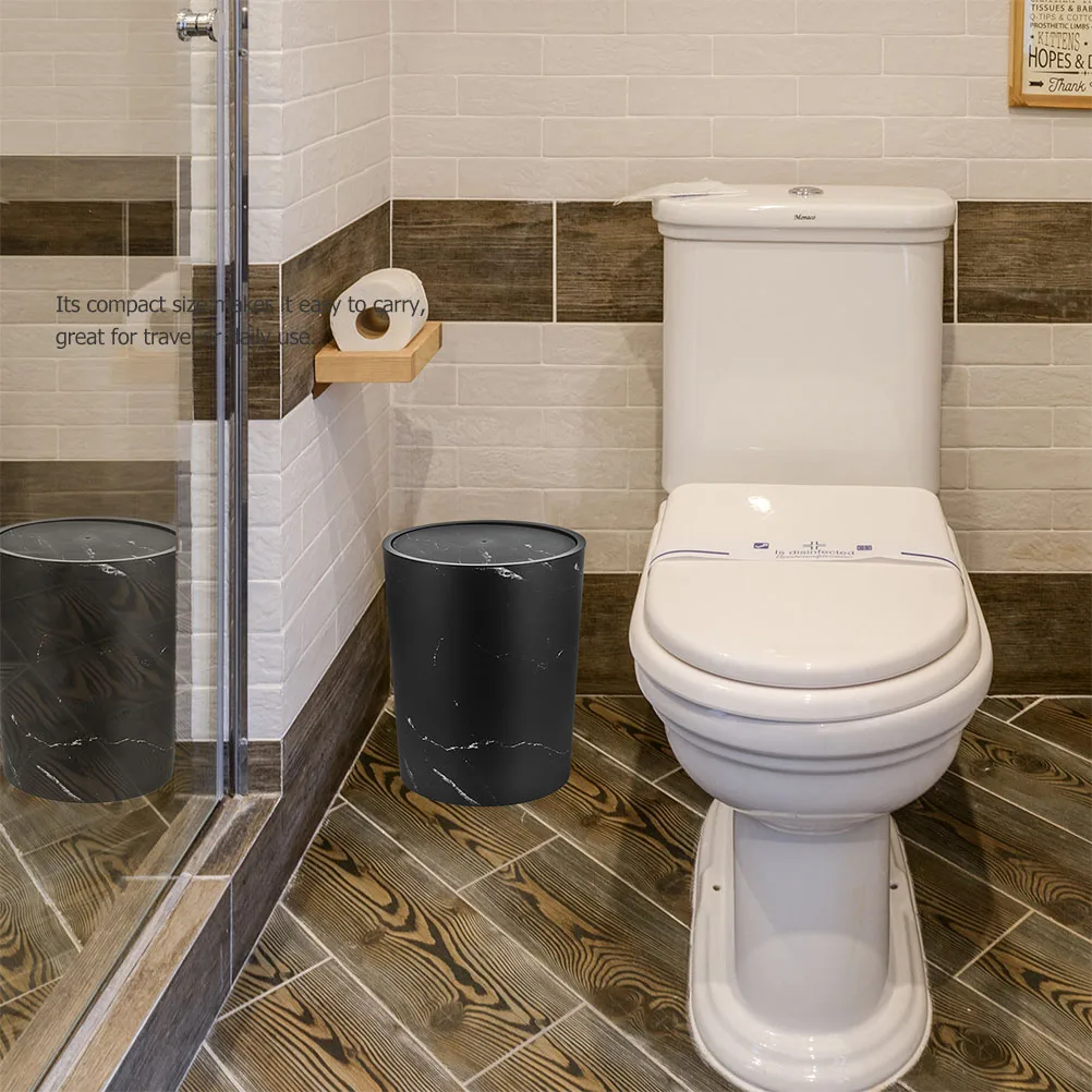 

Trash Can with Lid Container Decorative Bath Bathroom Waste Simple Garbage Desk Pp Bedroom Bin Office Basket