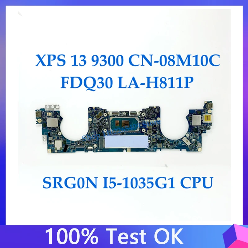 8M10C 08M10C CN-08M10C Mainboard FOR XPS 13 9300 Laptop Motherboard FDQ30 LA-H811P With I5-1035G1 CPU 16GB 100% Full Tested OK