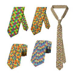 Kolorowe puzzle 8 cm szeroki koszulka poliestrowa garnitur krawat męski biznes krawat unisex akcesoria ślubne