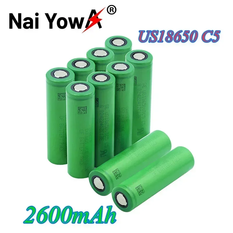 

100% Original 3.7 V Volt Rechargeable US18650 VTC5 2600mAh VTC5 18650 Battery Replacement 3.7V 2600mAh 18650 Batteries