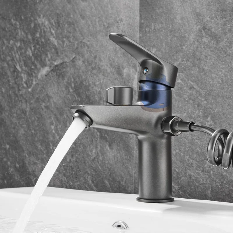 Multifunctional Bathroom Basin Faucet Hot Cold Mixer Tap Shower Set Switchable Dual-Purpose Sink Faucet Single Hole Deck Mounted