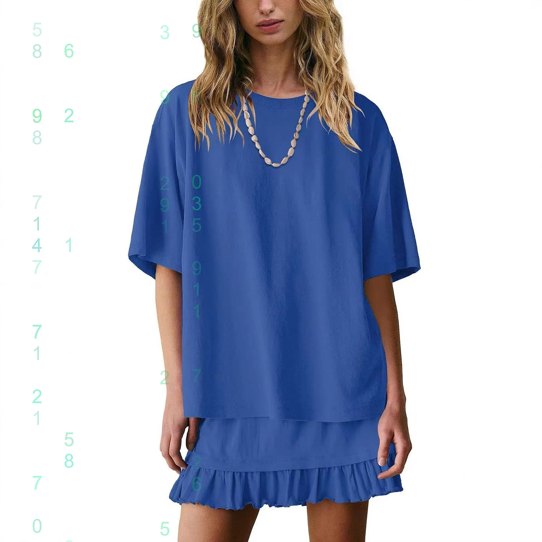 

Loose Round Neck T Shirt Dress with Elastic Waist Casual Short Dress Spring Summer Tee Top