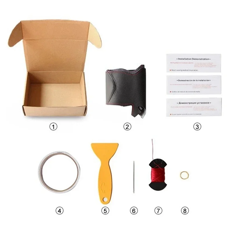 لتقوم بها بنفسك مقاومة للتآكل المضادة للانزلاق مقاومة للاهتراء مريح تنفس ستوكات الجلود غطاء عجلة القيادة ل LYNK & CO 08